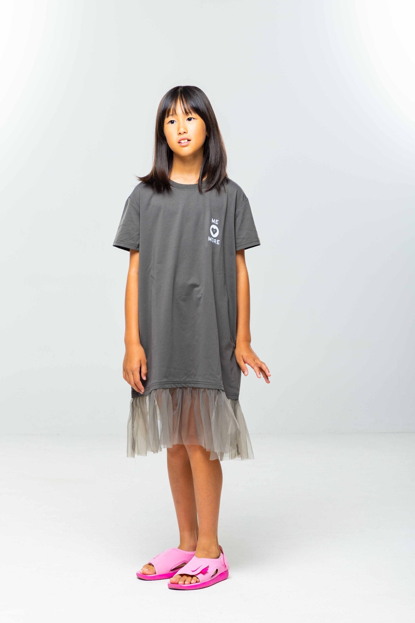チュールレイヤードTシャツワンピース