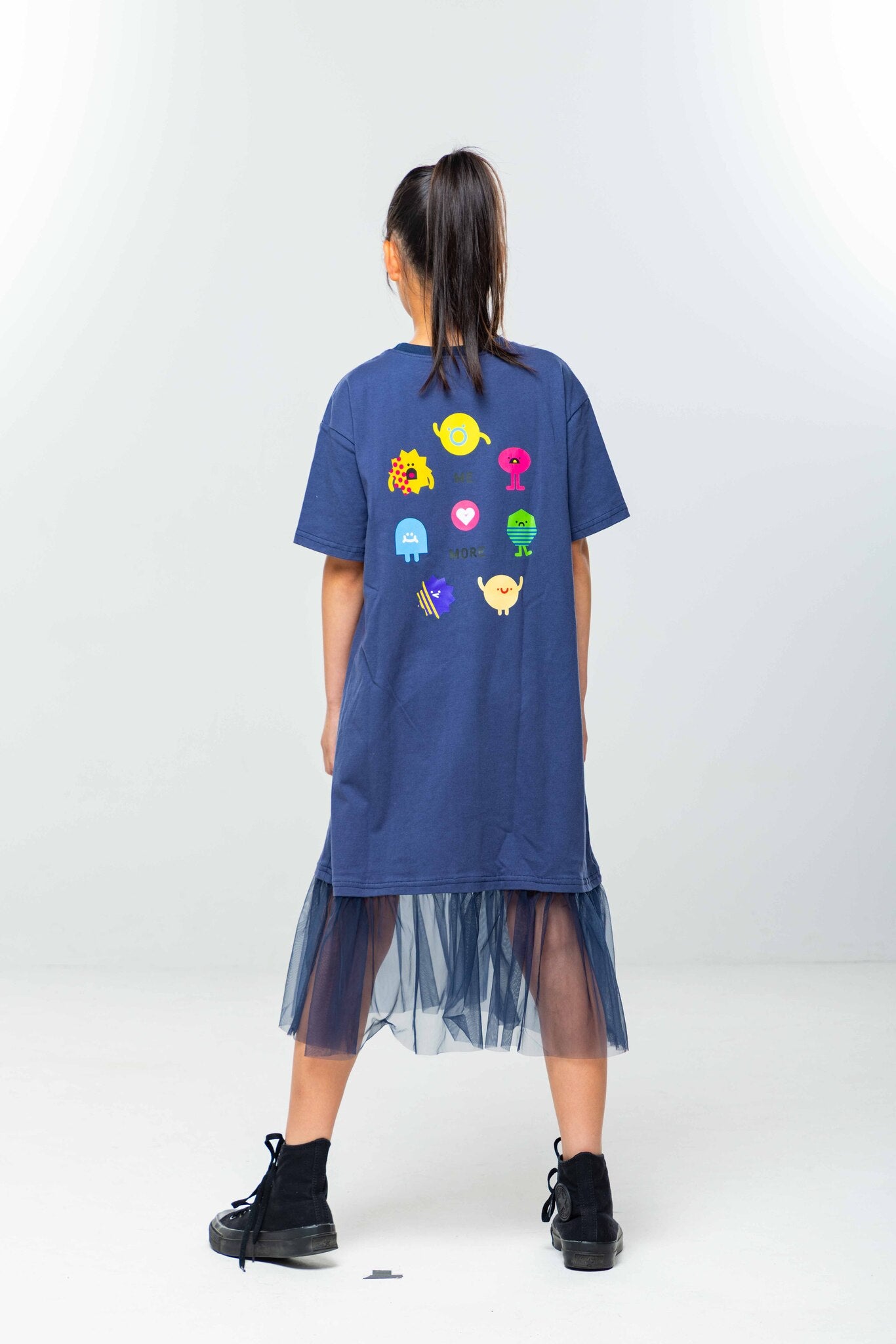 チュールレイヤードTシャツワンピース
