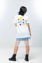 チュールレイヤードTシャツワンピース